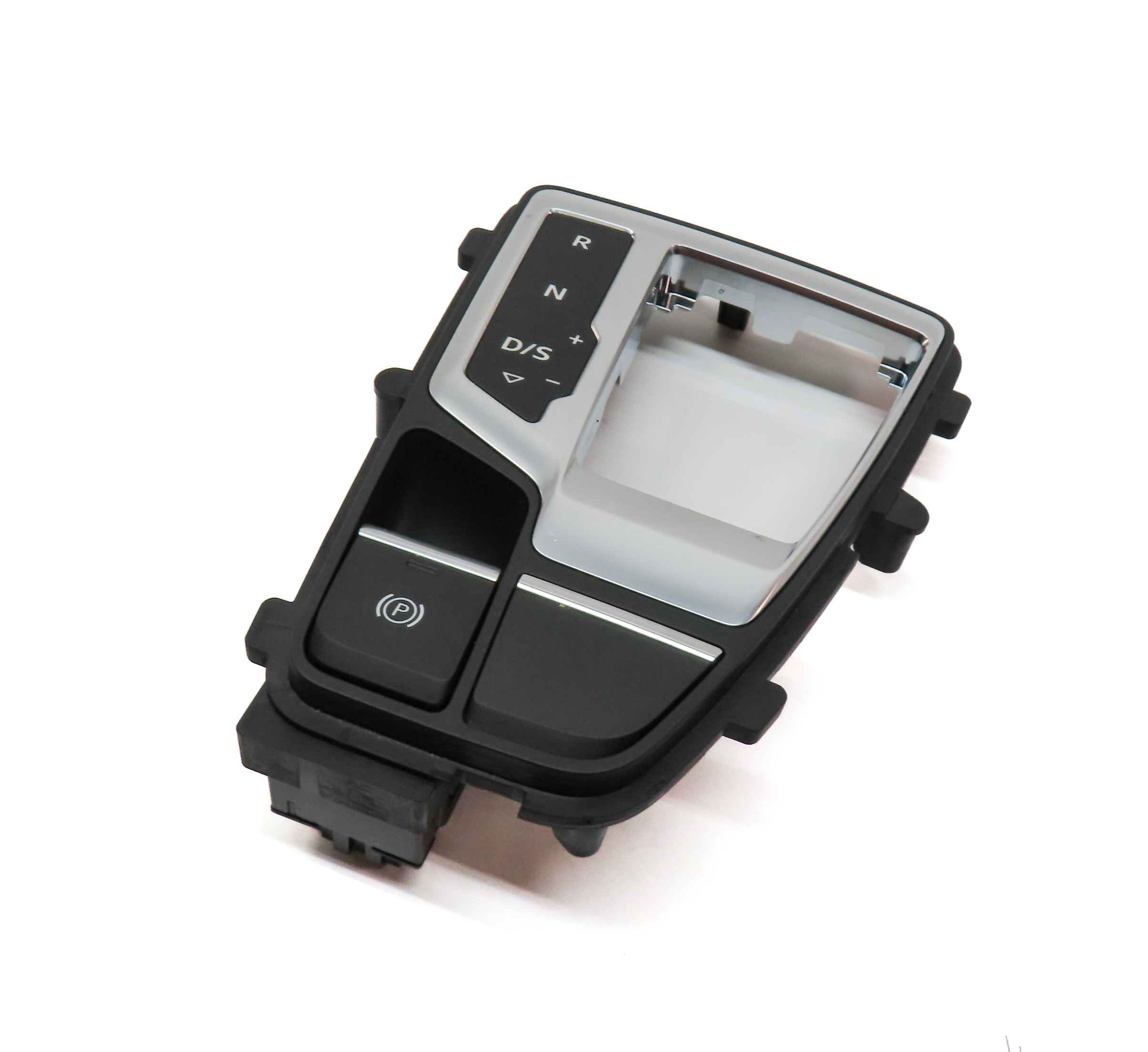 19 AUDI Q5 (FY 80A) AUTO TRANSMISSION SHIFT INDICATIOR TRIM w/ PARK BRAKE SWITCH — exact item pictured
